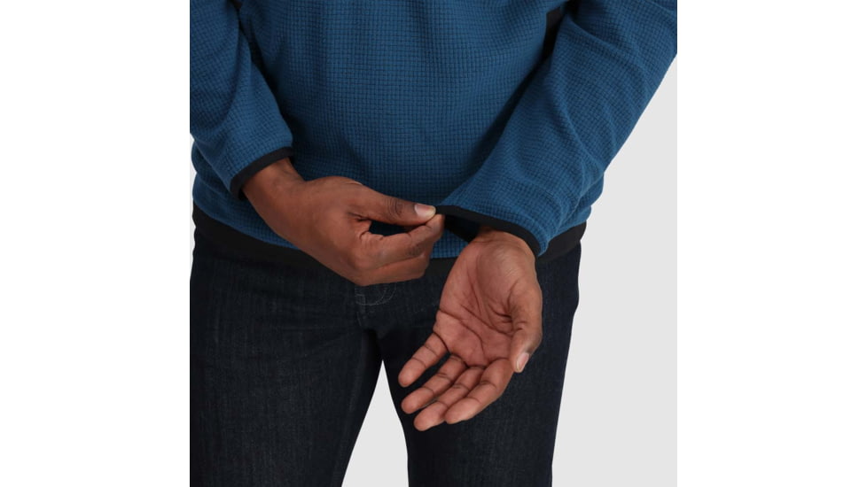 Outdoor Research Trail Mix Quarter Zip Pullover - Mens, Harbor/Black, 3XL, 3001362539011