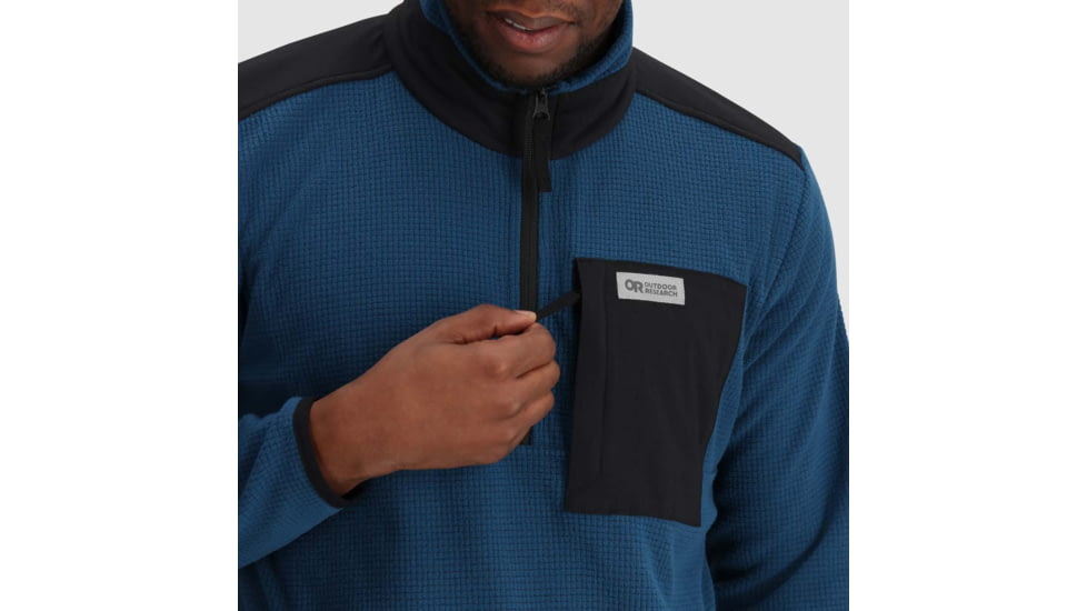 Outdoor Research Trail Mix Quarter Zip Pullover - Mens, Harbor/Black, 3XL, 3001362539011