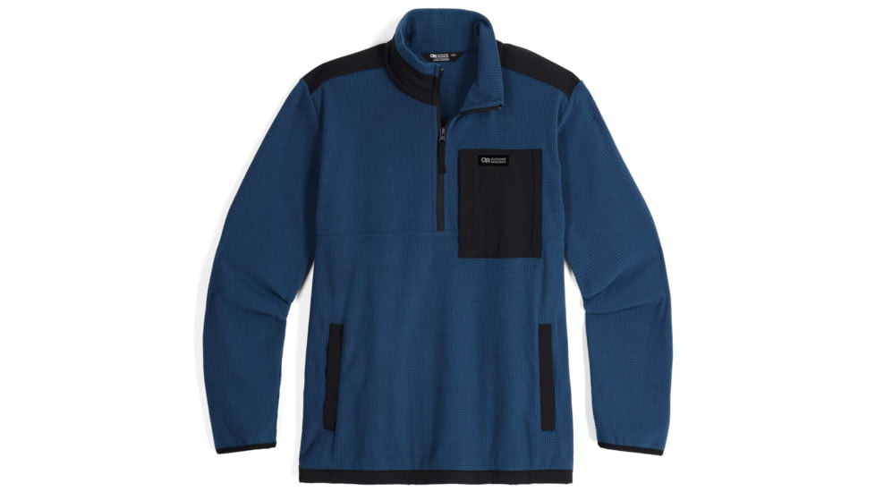Outdoor Research Trail Mix Quarter Zip Pullover - Mens, Harbor/Black, 3XL, 3001362539011