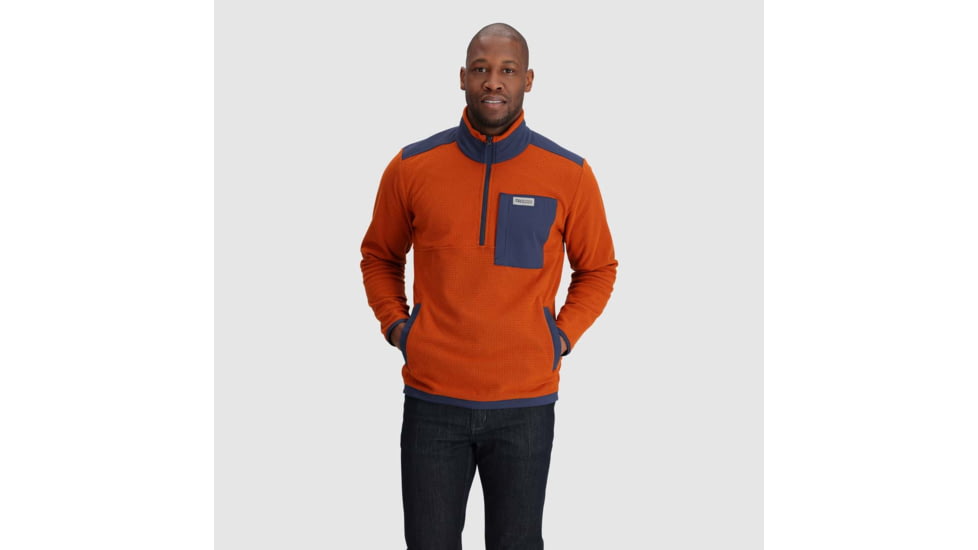 Outdoor Research Trail Mix Quarter Zip Pullover - Mens, Terra/Naval Blue, 2XL, 3001362565010