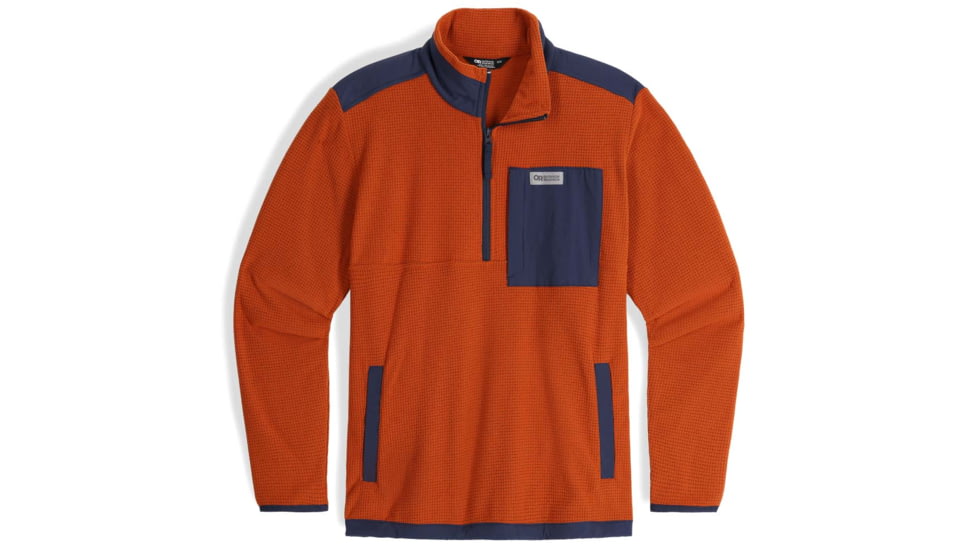 Outdoor Research Trail Mix Quarter Zip Pullover - Mens, Terra/Naval Blue, 2XL, 3001362565010