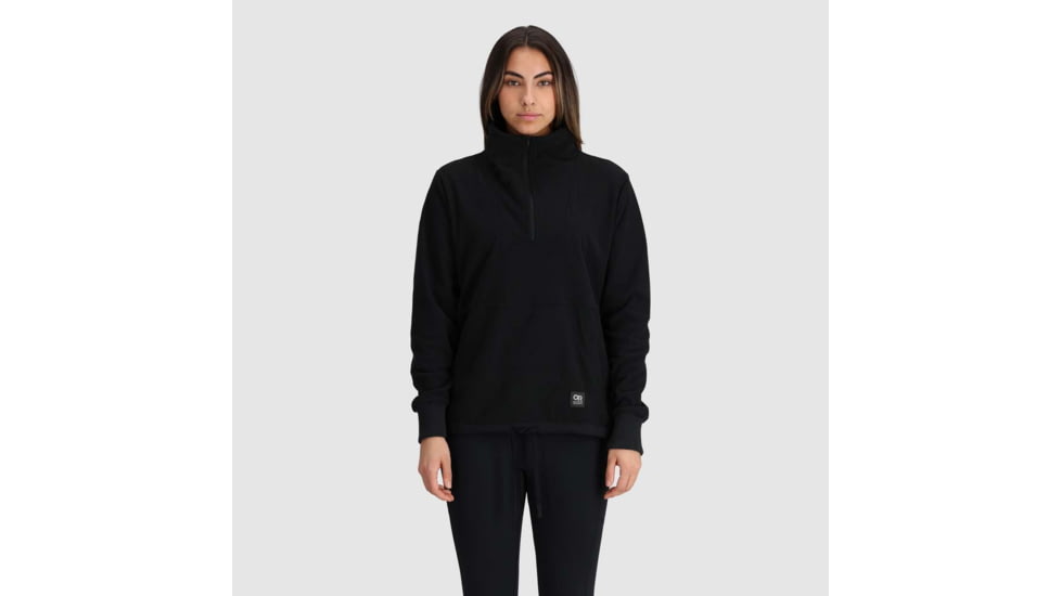 Outdoor Research Trail Mix Quarter Zip Pullover - Womens, Black, Medium, 3001390001007