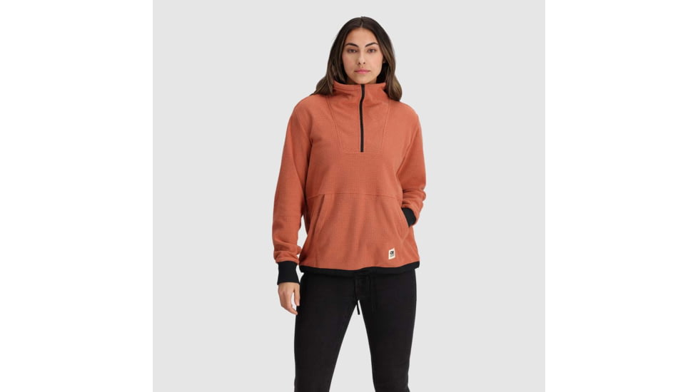 Outdoor Research Trail Mix Quarter Zip Pullover - Womens, Cinnamon/Black, Extra Large, 3001392615009