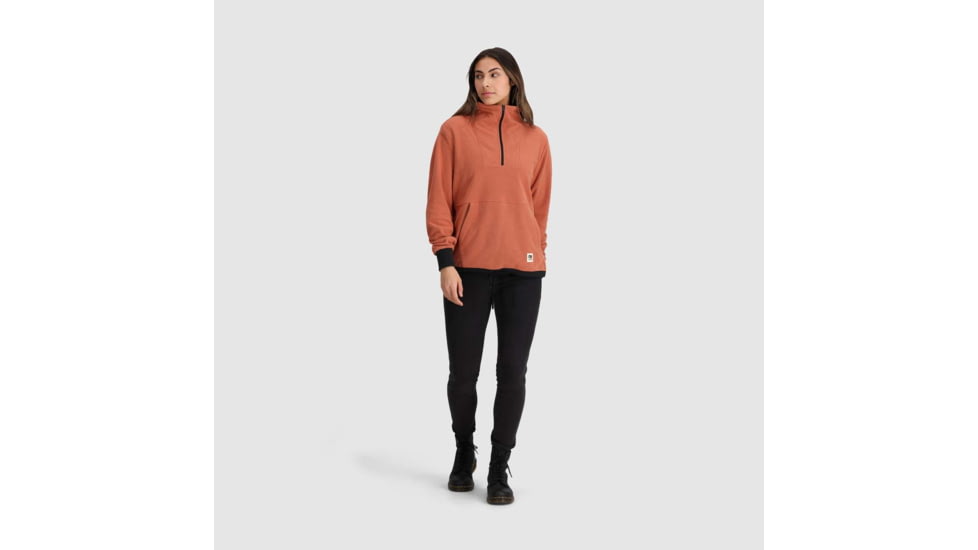 Outdoor Research Trail Mix Quarter Zip Pullover - Womens, Cinnamon/Black, Extra Large, 3001392615009