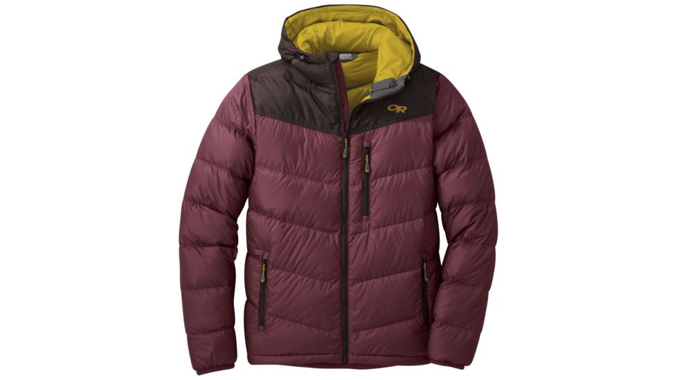 Outdoor Research Transcendent Down Hoody - Mens, Raisin/Dark Roast, Extra Large, 2680841612009