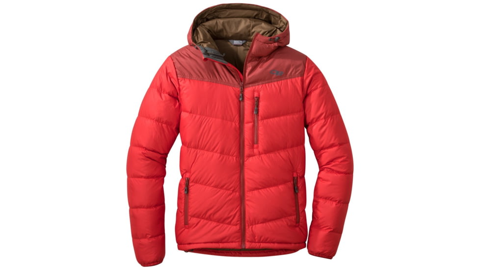 Outdoor Research Transcendent Down Hoody - Mens, Tomato/Firebrick, M, 2680841362007