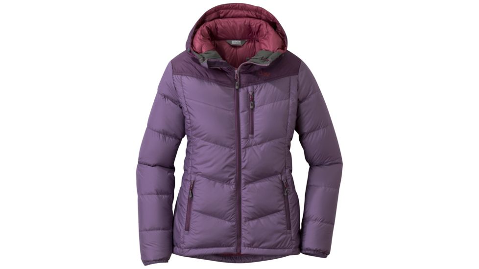 Outdoor Research Transcendent Down Hoody - Womens, Amethyst/Pacific Plum, Medium, 2681051379007
