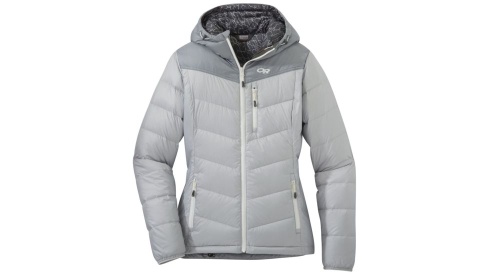 Outdoor Research Transcendent Down Hoody - Womens, Smoke/Light Pewter, Small, 2681051620006