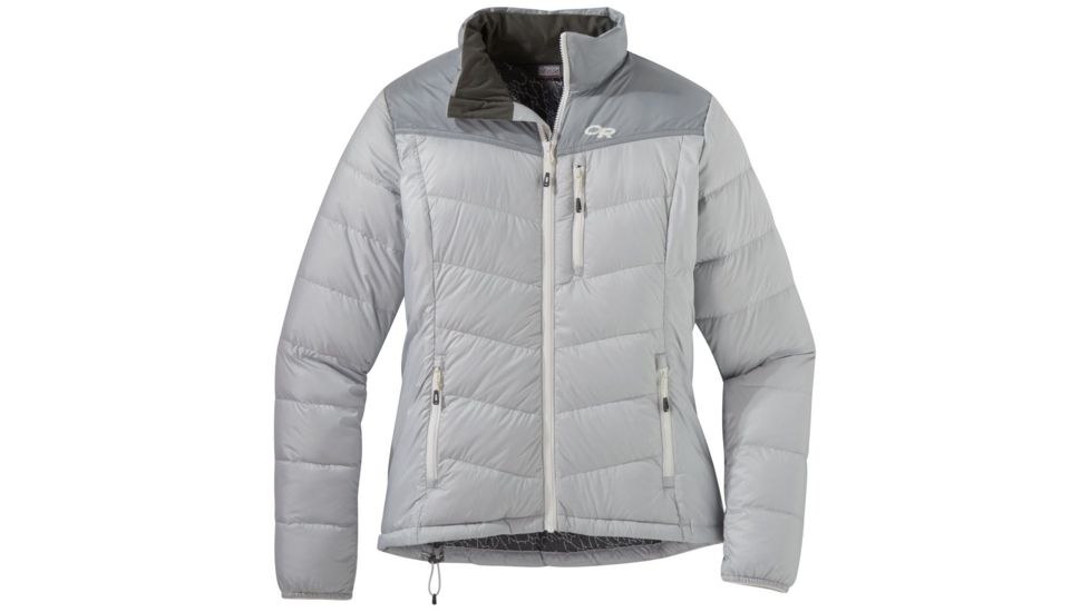 Outdoor Research Transcendent Down Jacket - Womens, Smoke/Light Pewter, Large, 2681061620008