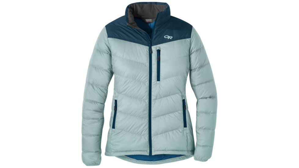 Outdoor Research Transcendent Down Jacket - Womens, Waterfall/Prussian Blue, Large, 2681061628008