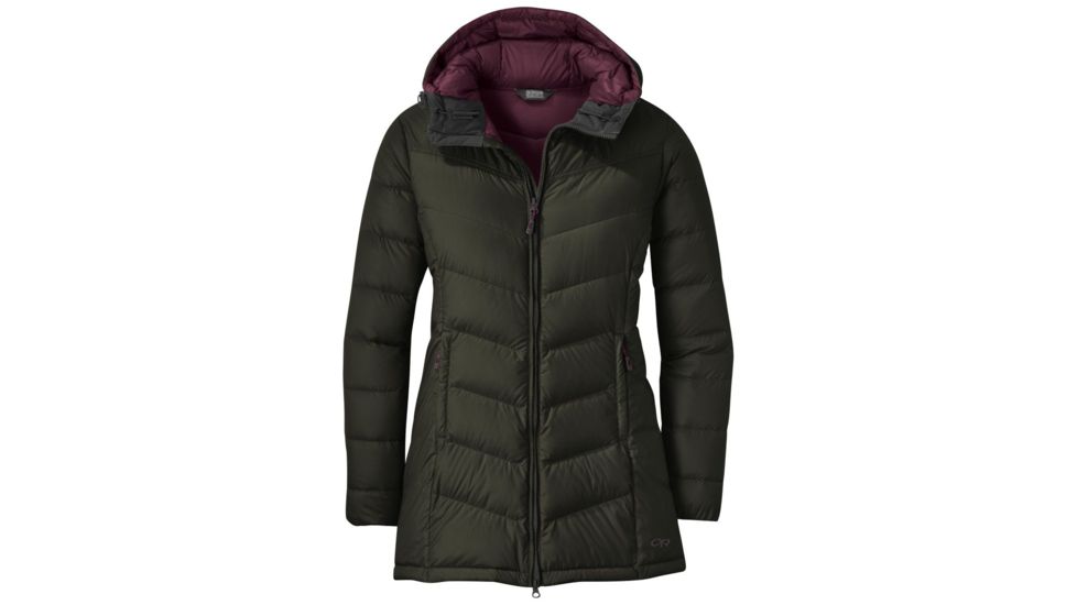 Outdoor Research Transcendent Down Parka - Womens, Forest/Dune, Large, 2681041722008
