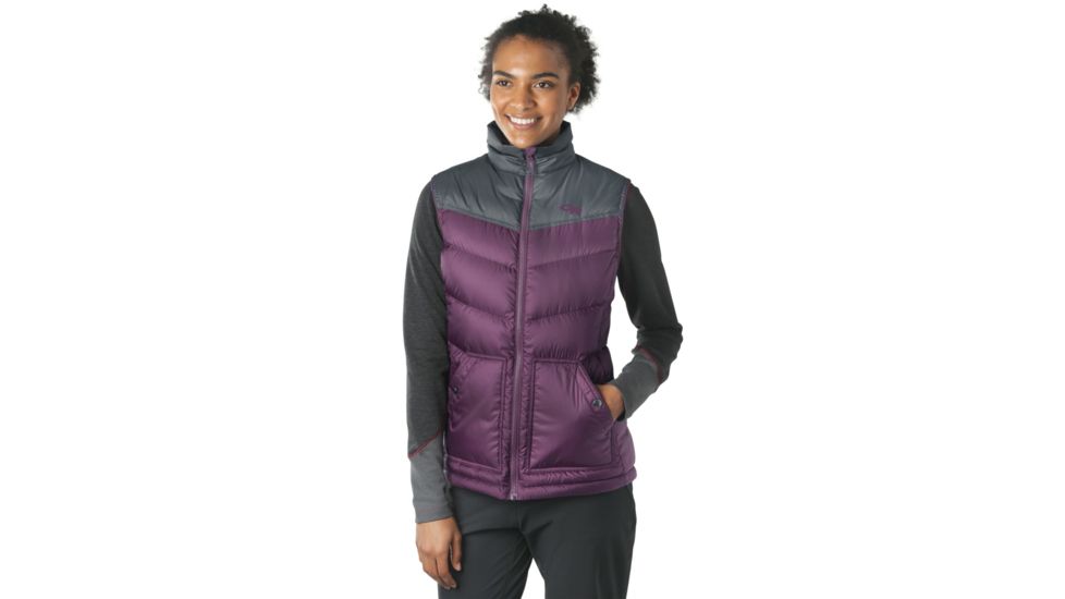 Outdoor Research Transcendent Down Vest - Womens, Pacific Plum/Storm, Small, 2681071395006