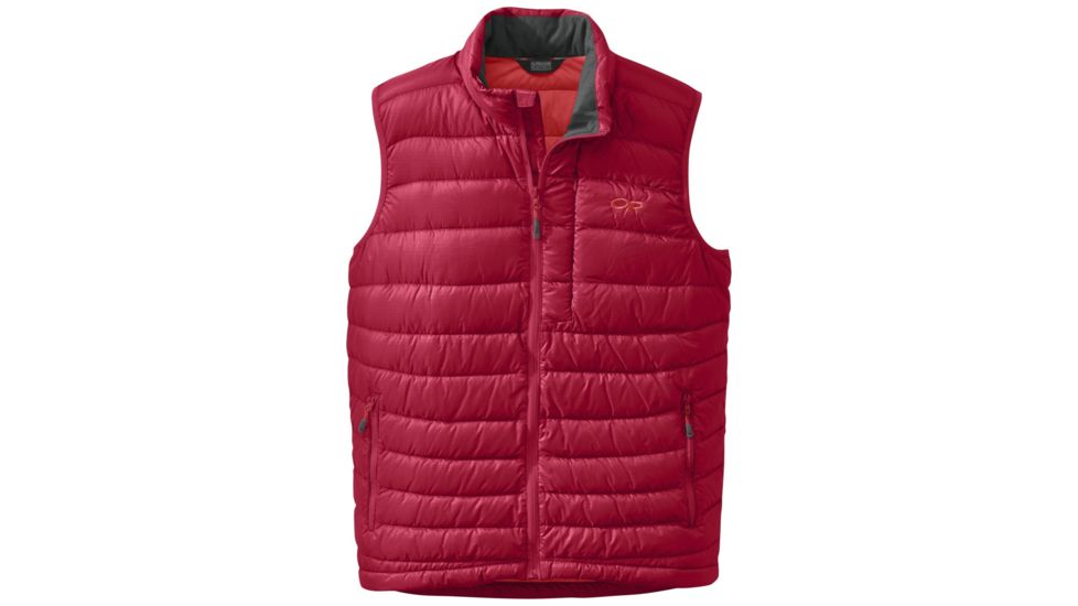 Outdoor Research Transcendent Vest - Men's-Agate/Hot Sauce-Small