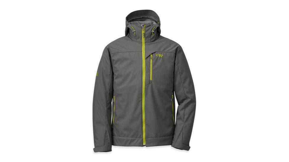 Outdoor Research Transfer Hoody - Men's-Pewter/Lemongrass-Large