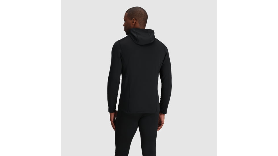 Outdoor Research Vigor Grid Fleece Full Zip Hoodie - Mens, Black, Small, 3005030001006