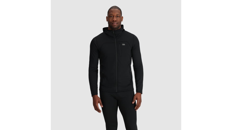 Outdoor Research Vigor Grid Fleece Full Zip Hoodie - Mens, Black, Small, 3005030001006