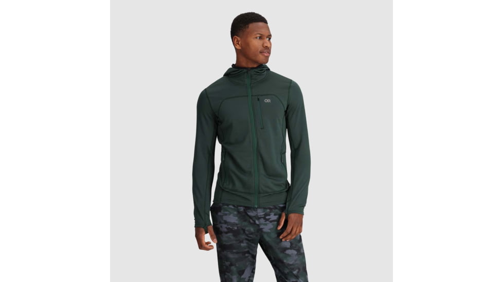 Outdoor Research Vigor Grid Fleece Full Zip Hoodie - Mens, Grove, Extra Large, 3005032445009