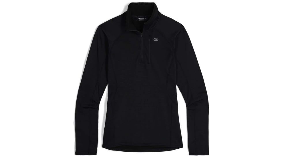 Outdoor Research Vigor Grid Fleece Quarter Zip Hoodie - Women's, Black, Large, 3005230001008