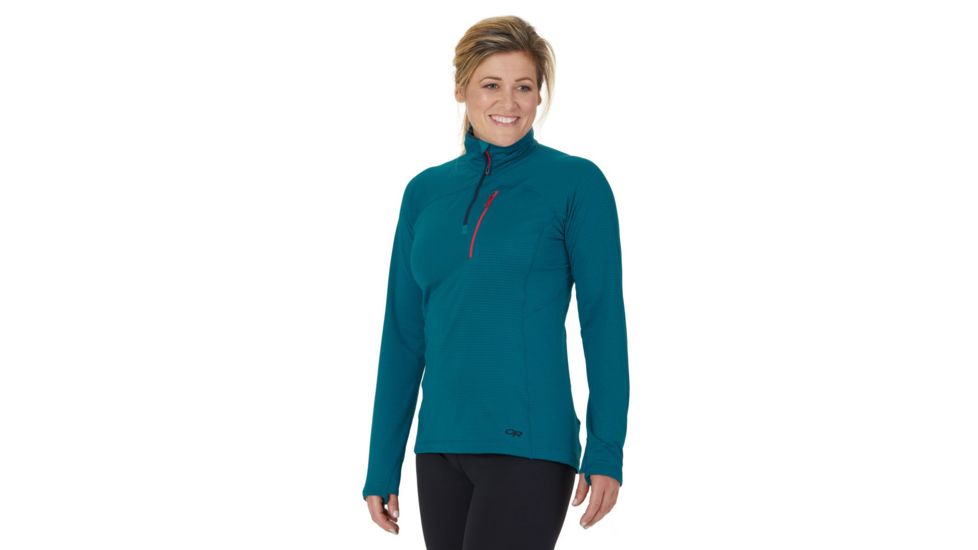 Outdoor Research Vigor Quarter Zip - Women's, Large, Celestial Blue, 2714741576008