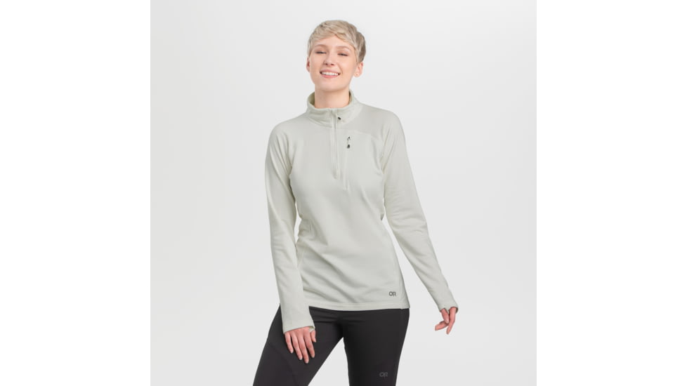 Outdoor Research Vigor Quarter Zip - Womens, Snow, M, 2714742033007