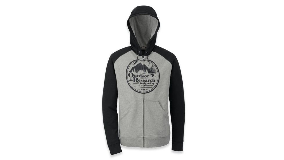 Outdoor Research Vintage Camp Zip Hoody - Men's-Silver Heather/Black-Large