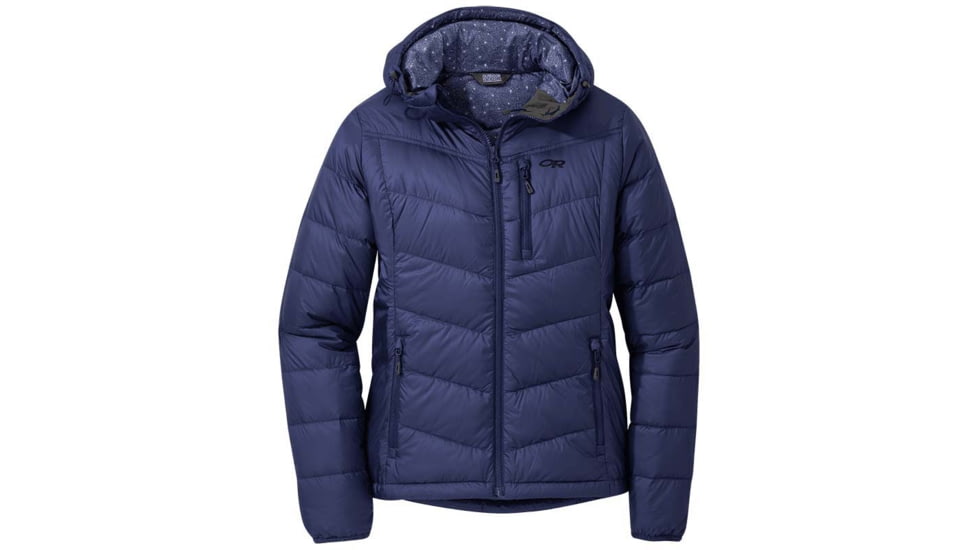 Outdoor Research Warli Sky Transcendent Down Hoodie - Womens, Twlght St Pr, Extra Large, 2776741880009