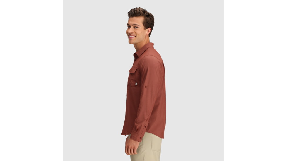 Outdoor Research Way Station L/S Shirt - Mens, Brick Heather, S, 2799592294006