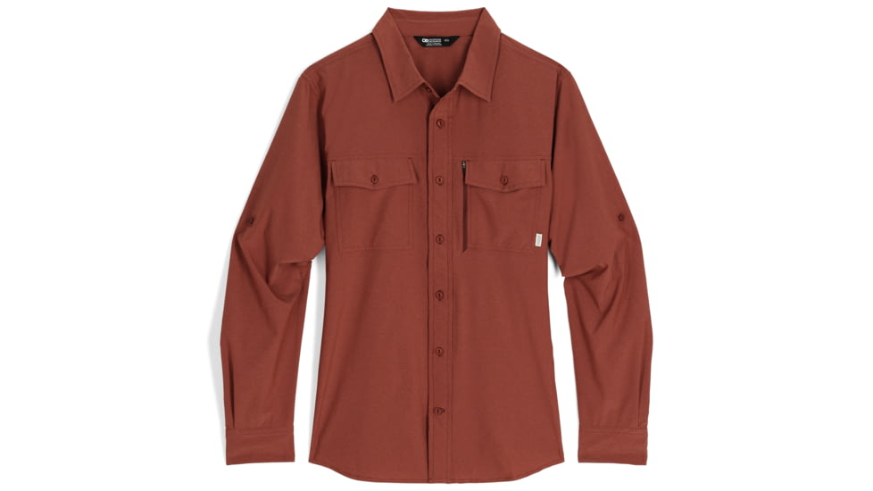 Outdoor Research Way Station L/S Shirt - Mens, Brick Heather, S, 2799592294006