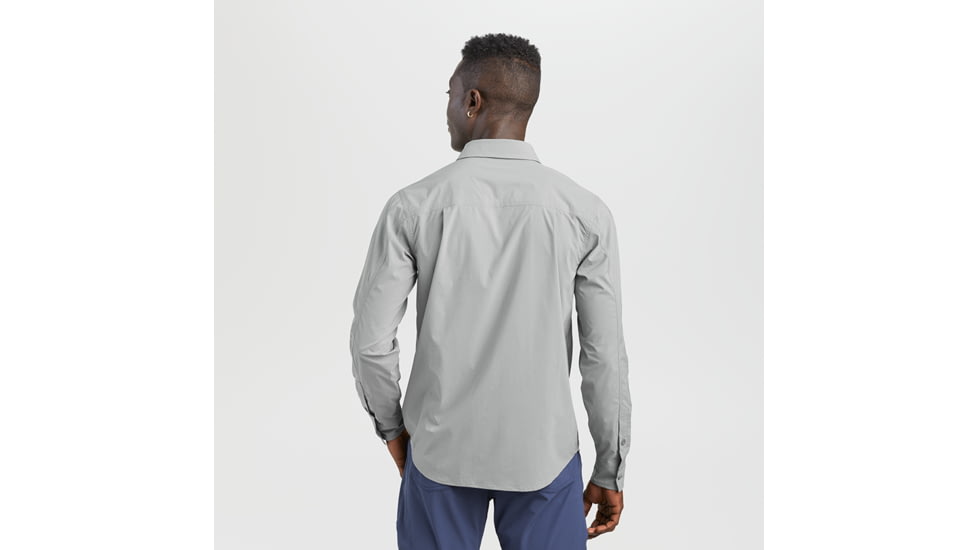 Outdoor Research Way Station Long Sleeve Shirt - Mens, Light Pewter Heather, Extra Large, 2799591811009