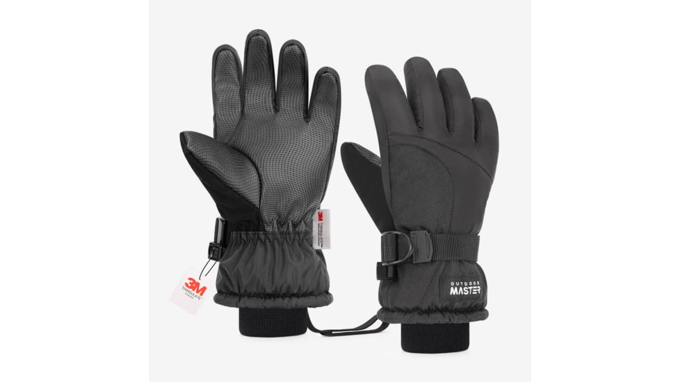 Outdoormaster 3M Thinsulate Waterproof Ski Gloves for Kids, Pink, L, 805536