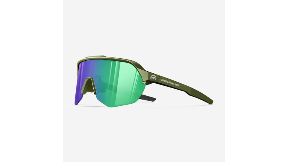 Outdoormaster HAWK HD Enhance Sport Sunglasses, Black Frame+Green VLT11%+Bonus Clear lens, 803883