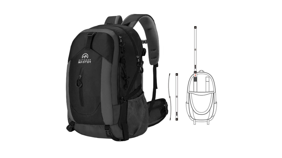 Outdoormaster Hiking Travel Camping Backpack with Rain Cover, 50L Purple, 13.2 x 22.2 x 9.72 inches, 804974