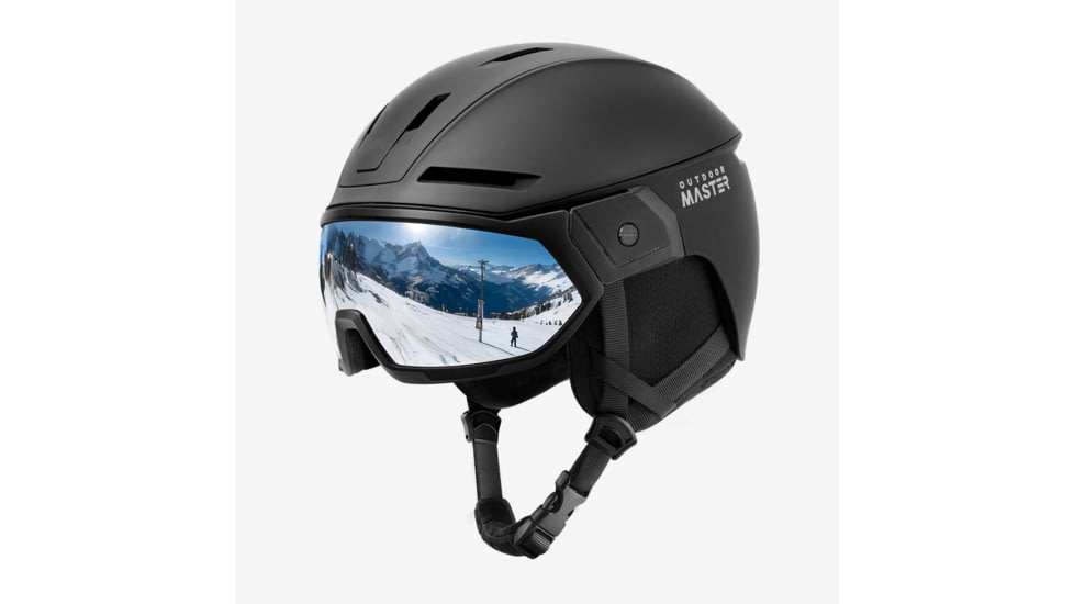 Outdoormaster OutdoorMaster Ski Helmet and 2-in-1 Sun Visor Goggle Set, Matte Grey, Large, 806908