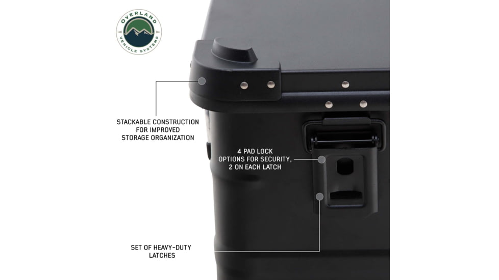 Overland Vehicle Systems Aluminum Storage Box, Black, 30100201