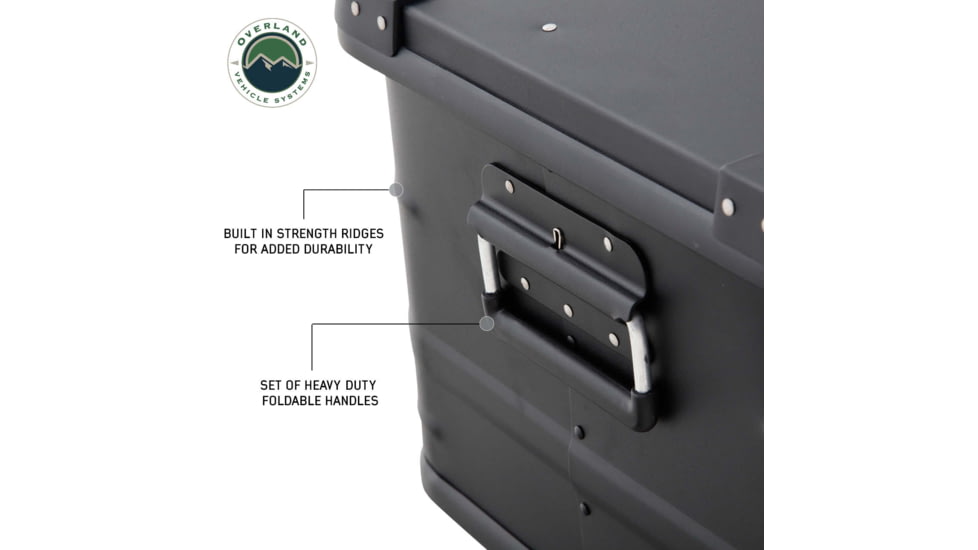 Overland Vehicle Systems Aluminum Storage Box, Black, 30100201