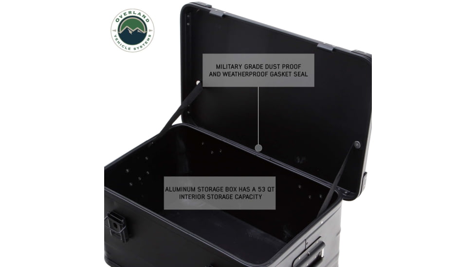 Overland Vehicle Systems Aluminum Storage Box, Black, 30100201