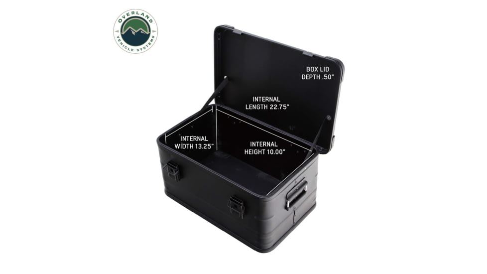 Overland Vehicle Systems Aluminum Storage Box, Black, 30100201