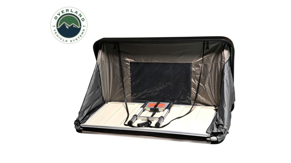 Overland Vehicle Systems Bushveld Hard Shell Roof Top Tent, 4 Person, Gray/Green, 18089901