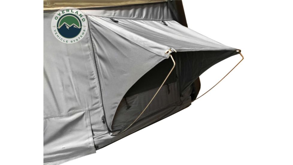 Overland Vehicle Systems Bushveld Hard Shell Roof Top Tent, 4 Person, Gray/Green, 18089901