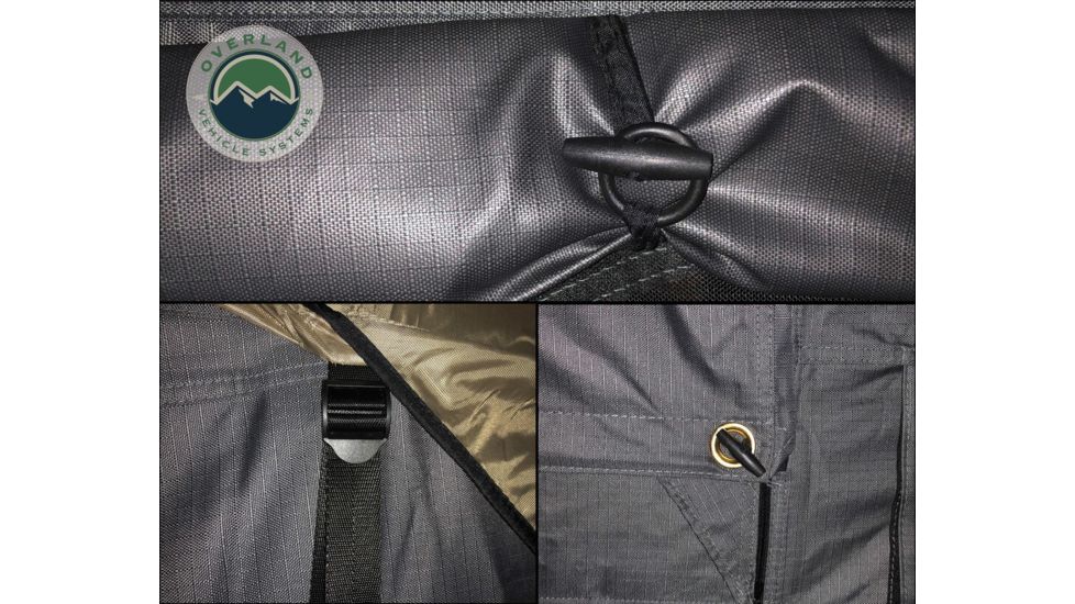 Overland Vehicle Systems Bushveld Hard Shell Roof Top Tent, 4 Person, Gray/Green, 18089901