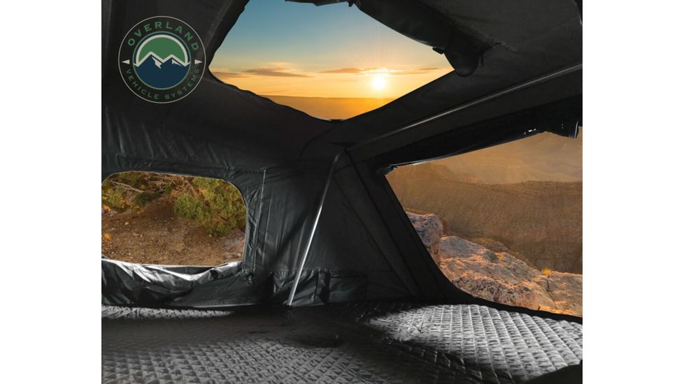 Overland Vehicle Systems Bushveld Hard Shell Roof Top Tent, 4 Person, Gray/Green, 18089901