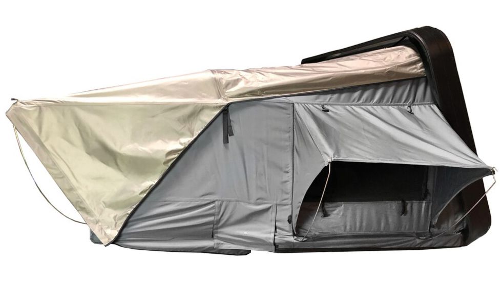 Overland Vehicle Systems Bushveld Hard Shell Roof Top Tent, 4 Person, Gray/Green, 18089901