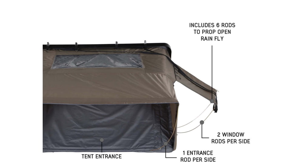 Overland Vehicle Systems Bushveld II Hard Shell Roof Top Tent - 2+ Person, 4 Season, Gray, 18189901