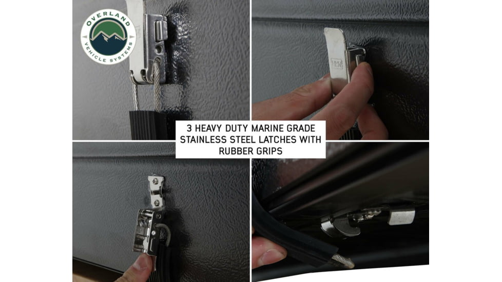 Overland Vehicle Systems Bushveld II Hard Shell Roof Top Tent - 2+ Person, 4 Season, Gray, 18189901