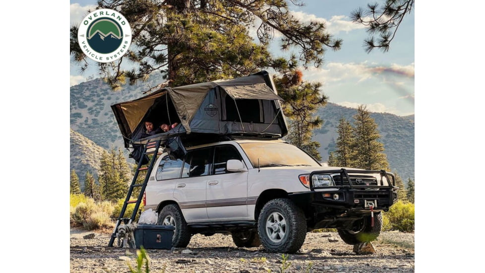 Overland Vehicle Systems Bushveld II Hard Shell Roof Top Tent - 2+ Person, 4 Season, Gray, 18189901