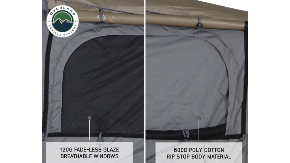 Overland Vehicle Systems Bushveld II Hard Shell Roof Top Tent - 2+ Person, 4 Season, Gray, 18189901