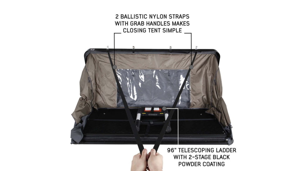 Overland Vehicle Systems Bushveld II Hard Shell Roof Top Tent - 2+ Person, 4 Season, Gray, 18189901