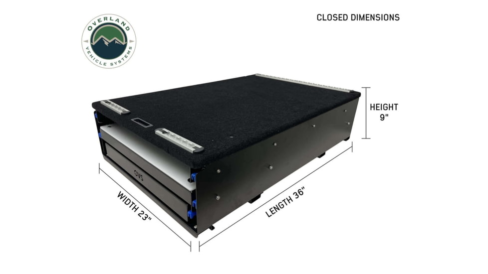 Overland Vehicle Systems Camp Cargo Box Kitchen w/Slide Out Sink/Cooking Shelf/Work Station, Black, 21010401