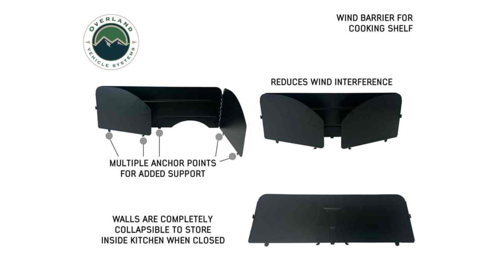 Overland Vehicle Systems Camp Cargo Box Kitchen w/Slide Out Sink/Cooking Shelf/Work Station, Black, 21010401