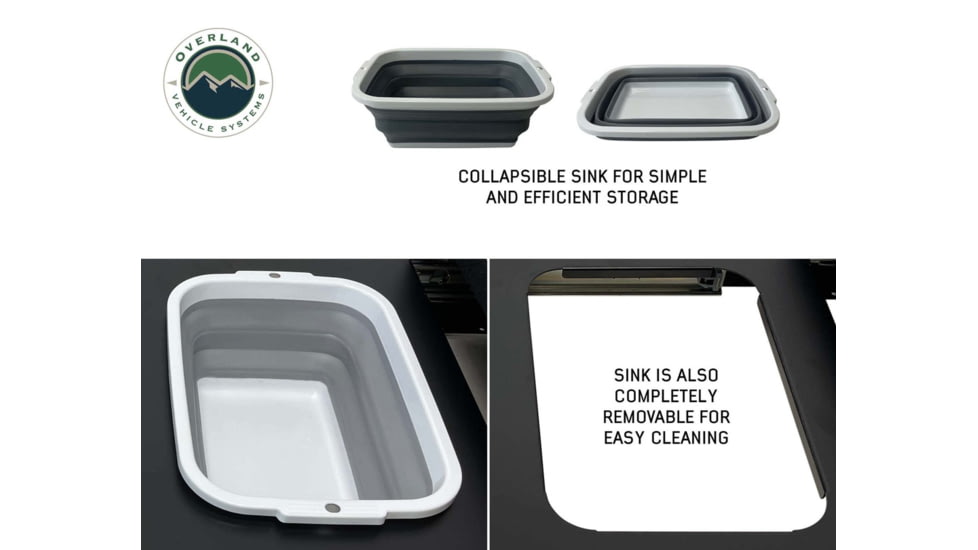 Overland Vehicle Systems Camp Cargo Box Kitchen w/Slide Out Sink/Cooking Shelf/Work Station, Black, 21010401